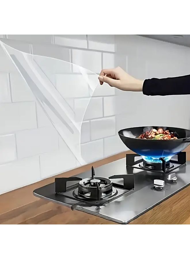 Heat Resistant PET Self Adhesive Kitchen Splash Guard 45cm x 2m Waterproof Oil Proof Backsplash - Image 1