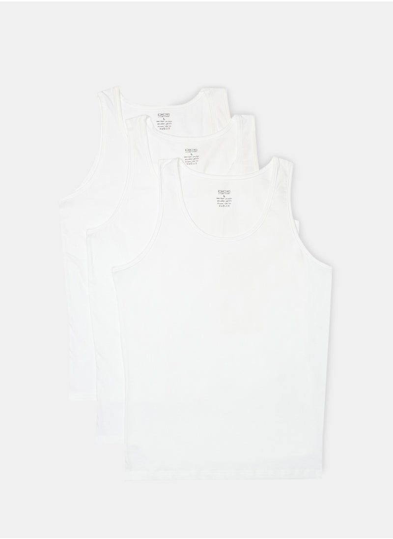 DICE - Pack Of 3 Crew T-Shirt Cotton-Pack Of 3-White - Image 1