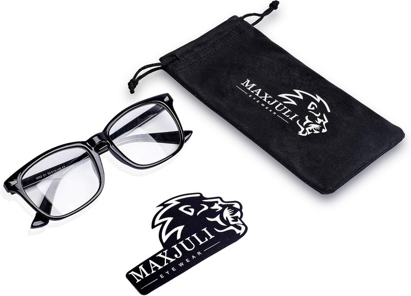 MAXJULI Blue Light Blocking Glasses,Computer Reading/Gaming/TV/Phones Glasses for Women Men(Shiny Black) - Image 5
