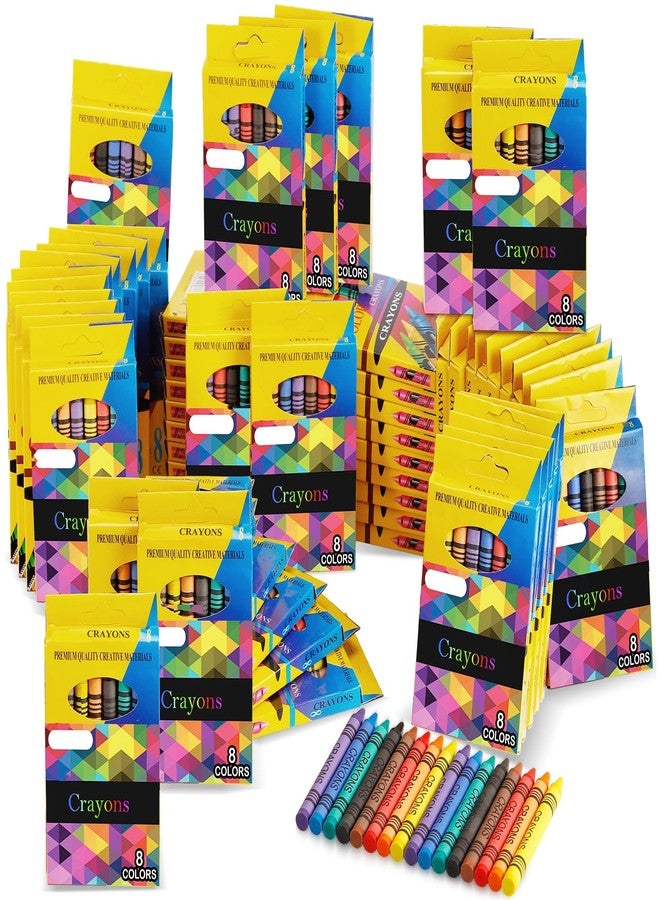 Extrapins 50 Pack Crayons Bulk, Crayon Packs with 8 Assorted Colors, 400 Count Bulk, Crayons Party Favors, Mini Boxes of Crayon for Home Office Birthdays Party Supplies - Image 1