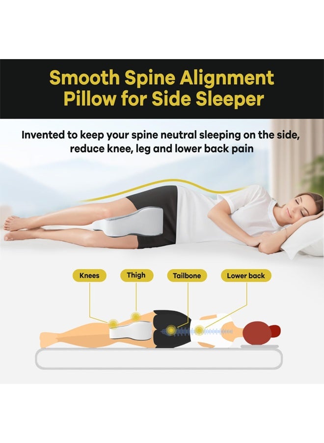 DUNISO Side Sleeper Extended Knee Pillow, Memory Foam Leg Pillow, Full Thigh and Knee Support, Relieve Sciatica, Back, Hip, Knee and Joint Pain, Sleep Between Legs, Correct Spine, Relieve Stress  - Image 3