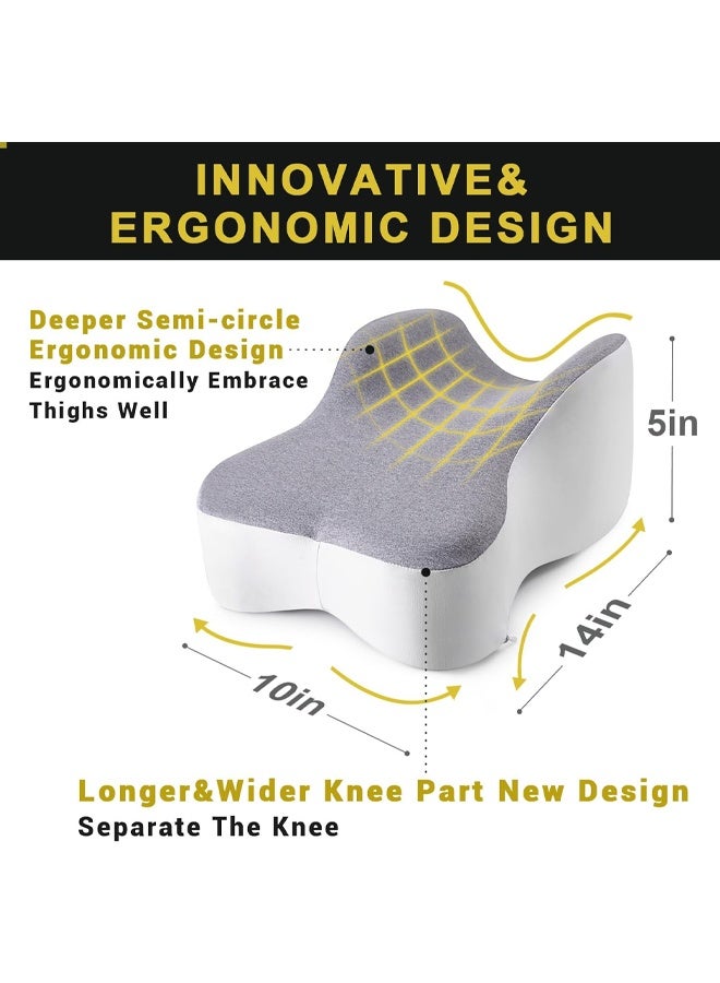DUNISO Side Sleeper Extended Knee Pillow, Memory Foam Leg Pillow, Full Thigh and Knee Support, Relieve Sciatica, Back, Hip, Knee and Joint Pain, Sleep Between Legs, Correct Spine, Relieve Stress  - Image 4