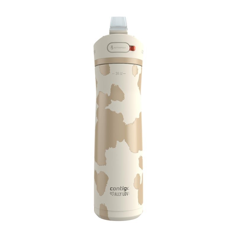 Contigo x Ally Love Jackson Chill 2.0, Stainless Steel, Spill Proof Water Bottle with AutoPop Lid, BPA Free, 24oz, Oatmilk - Image 1