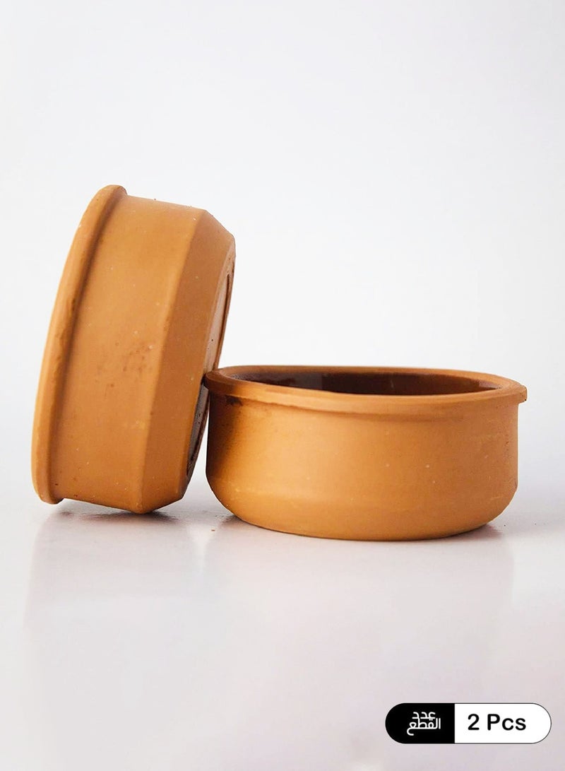 وعاء زبدية فخار طقم من قطعتين صحي ومقاومة للحرارة قطر 16cm  - Image 1