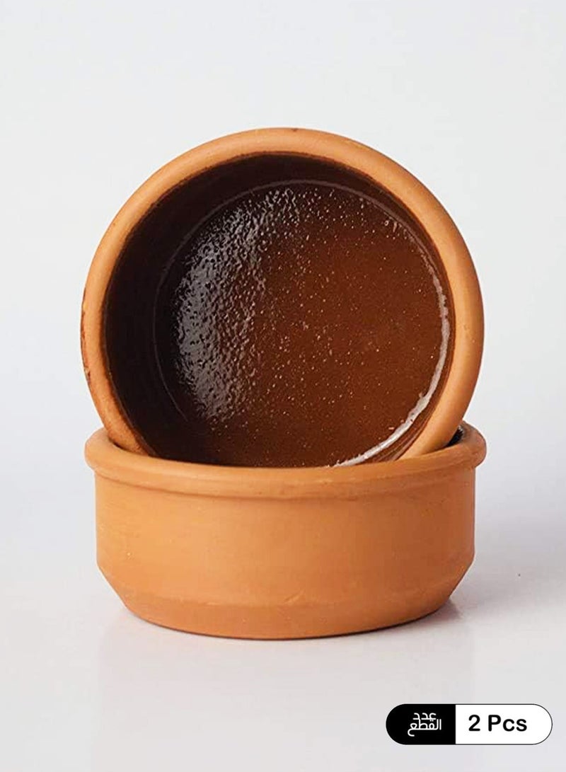 وعاء زبدية فخار طقم من قطعتين صحي ومقاومة للحرارة قطر 16cm  - Image 2