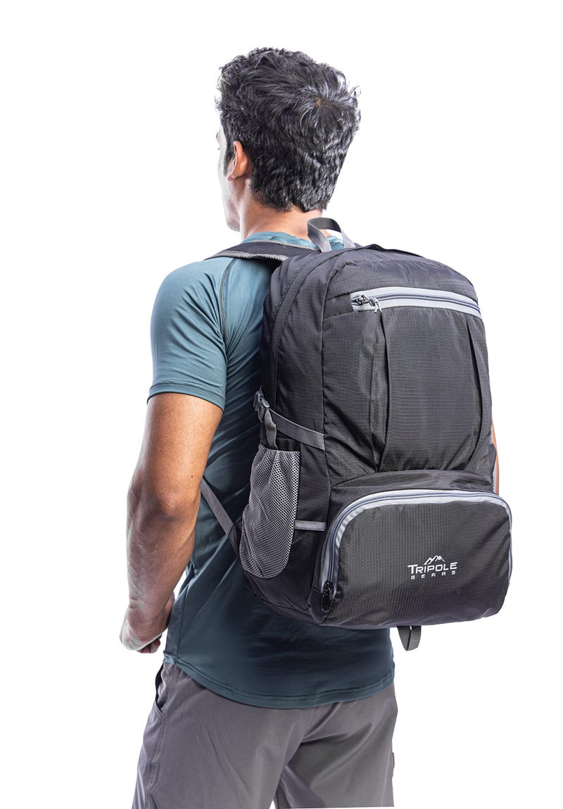 Tripole Foldable PAKEASY Backpack and Day Bag for Hiking and Day Trips | 25 Litres | 1 Year Warranty (Black) - Image 5