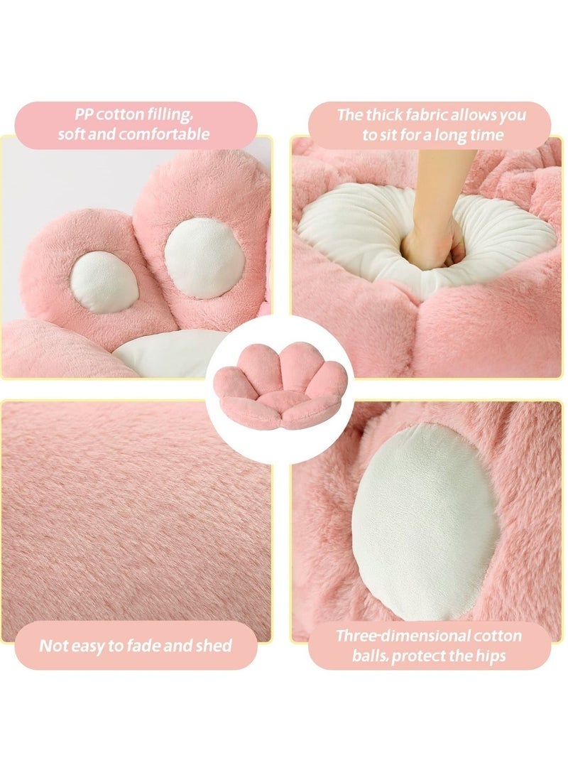 كيلا وسادة على شكل مخلب قطة، وسادة مقعد أريكة كسولة من القطيفة، وسائد كرسي لكرسي الألعاب، غرفة الطعام، غرفة النوم، ديكور وردي/أبيض - Image 5