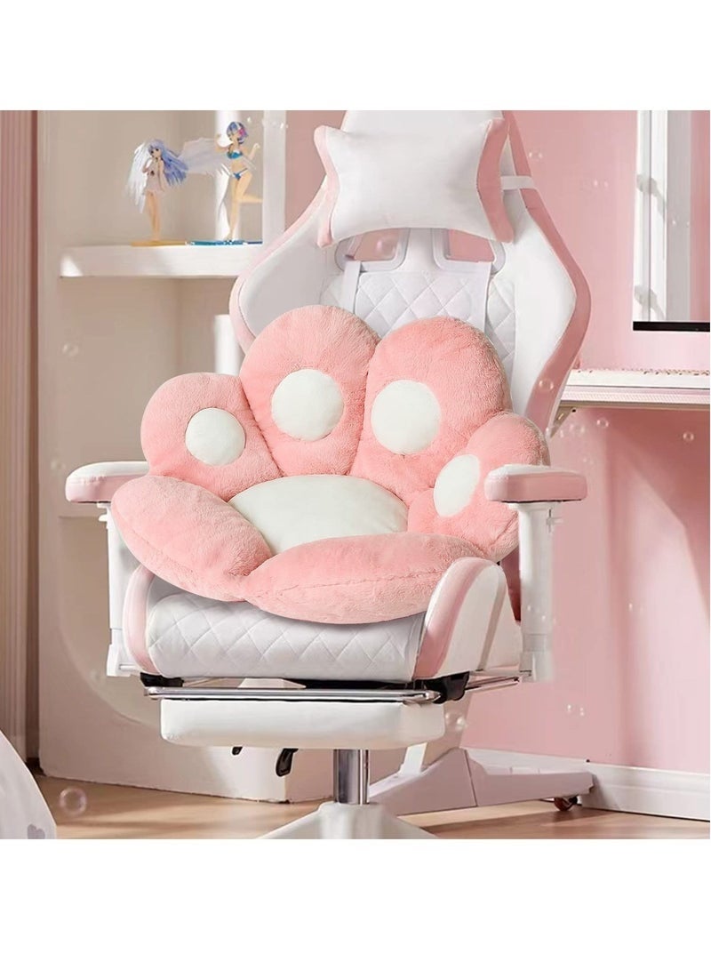 كيلا وسادة على شكل مخلب قطة، وسادة مقعد أريكة كسولة من القطيفة، وسائد كرسي لكرسي الألعاب، غرفة الطعام، غرفة النوم، ديكور وردي/أبيض - Image 3