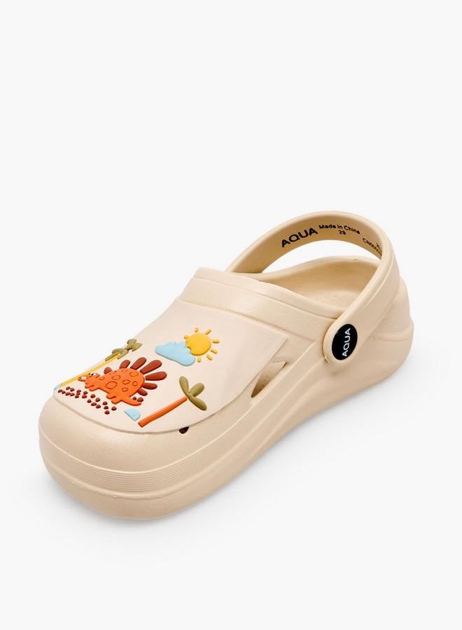 Aqua Kids Dinosaur Applique Clogs - Image 4