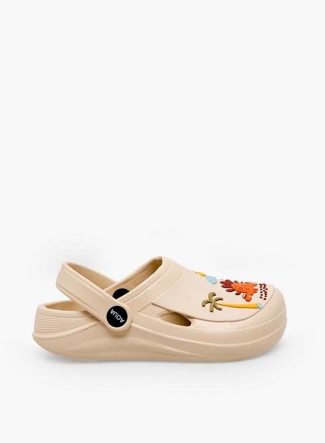Aqua Kids Dinosaur Applique Clogs - Image 1