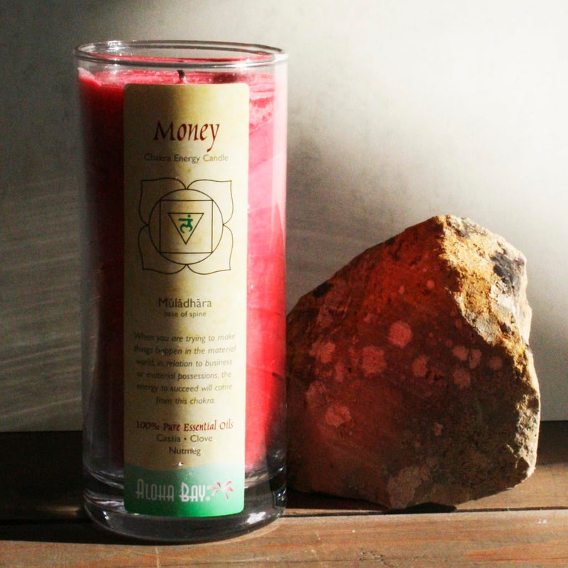 Aloha Bay Premium Scented Candle Hand Made Chakra Energy Jar | 11 Oz Jar | Money, Muladhara| Yoga, Prayer & Meditation Candle | Long Burn 60 Hours | Essential Oils of Cassia, Clove & Nutmeg | Aloha Bay - Image 5