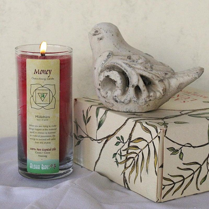 Aloha Bay Premium Scented Candle Hand Made Chakra Energy Jar | 11 Oz Jar | Money, Muladhara| Yoga, Prayer & Meditation Candle | Long Burn 60 Hours | Essential Oils of Cassia, Clove & Nutmeg | Aloha Bay - Image 4