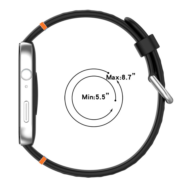 إيروريكس سوار ساعة هواوي واتش فيت 4 برو / فيت 4 / فيت 3 من السيليكون بمشبك فضي مخيط (أزرق داكن) - Image 4