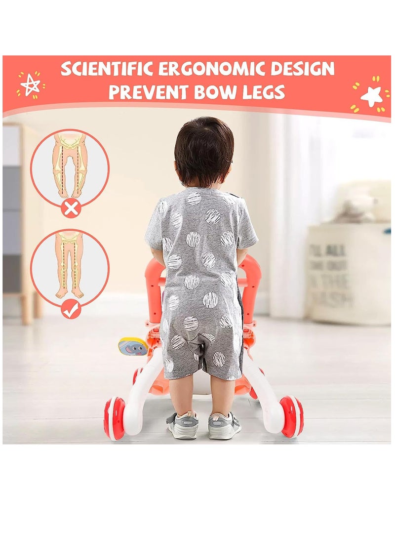 بايبي 2 في 1 طفل من وضع إلى موقف التعلم ووكر التعليم المبكر الأطفال النشاط لوحة اللعب متعددة الوظائف الموسيقى الأطفال ألعاب التعلم لمدة سنة واحدة الفتيات القديمة الأولاد الوردي - Image 5