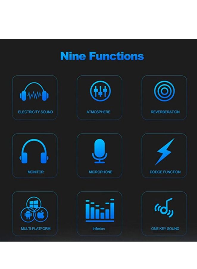 Multifunctional Live Sound Card & BM800 Suspension Microphone Kit Broadcasting Recording Condenser Microphone Set Intelligent Volume Adjustable Audio Mixer Sound Card for Computer PC Live S - Image 2