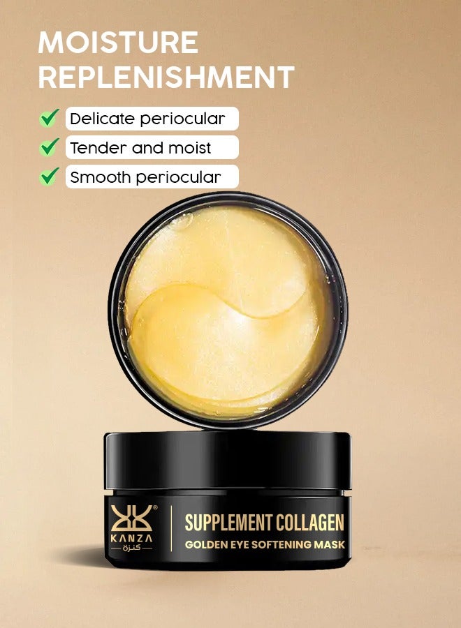 Kanza Supplement Collagen Eye Mask for Eye Bags & Anti-Aging Treatment (60 Pieces) | Reduces Dark Circles & Puffiness 80g - Image 4