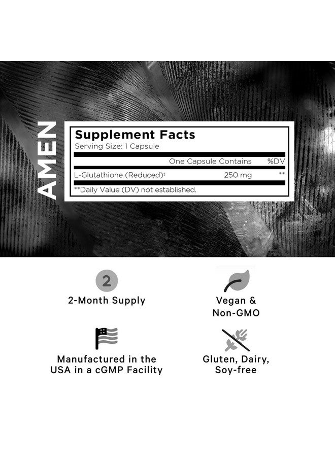 Amen Glutathione-SR+ Advanced Sustained-Release Supplement - 2-Month Supply - Reduced L-Glutathione - Galactomannans Fenugreek Seed - Time-Reduced Matrix - Non-GMO - 60 Capsules - Image 2