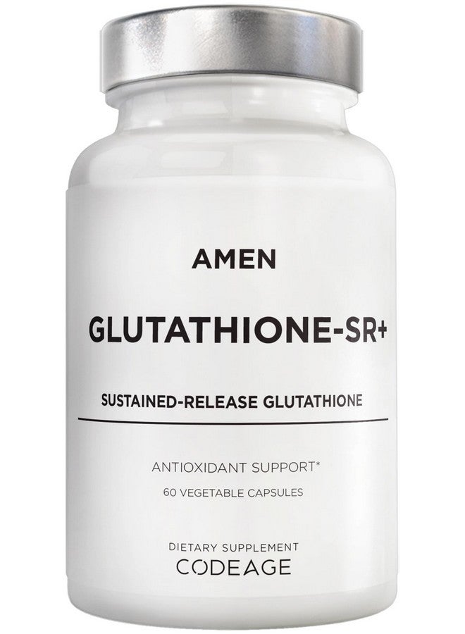 Amen Glutathione-SR+ Advanced Sustained-Release Supplement - 2-Month Supply - Reduced L-Glutathione - Galactomannans Fenugreek Seed - Time-Reduced Matrix - Non-GMO - 60 Capsules - Image 1