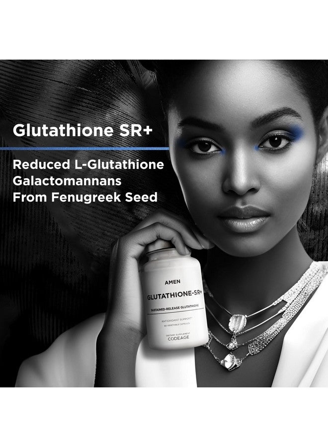 Amen Glutathione-SR+ Advanced Sustained-Release Supplement - 2-Month Supply - Reduced L-Glutathione - Galactomannans Fenugreek Seed - Time-Reduced Matrix - Non-GMO - 60 Capsules - Image 3