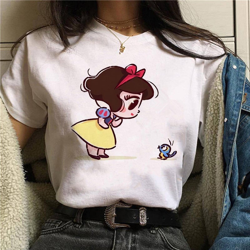 Explosions Y2K Sweet Princess T-Shirt Women'S Harajuku 90 S Mermaid Cute Cotton T-Shirt - Image 1