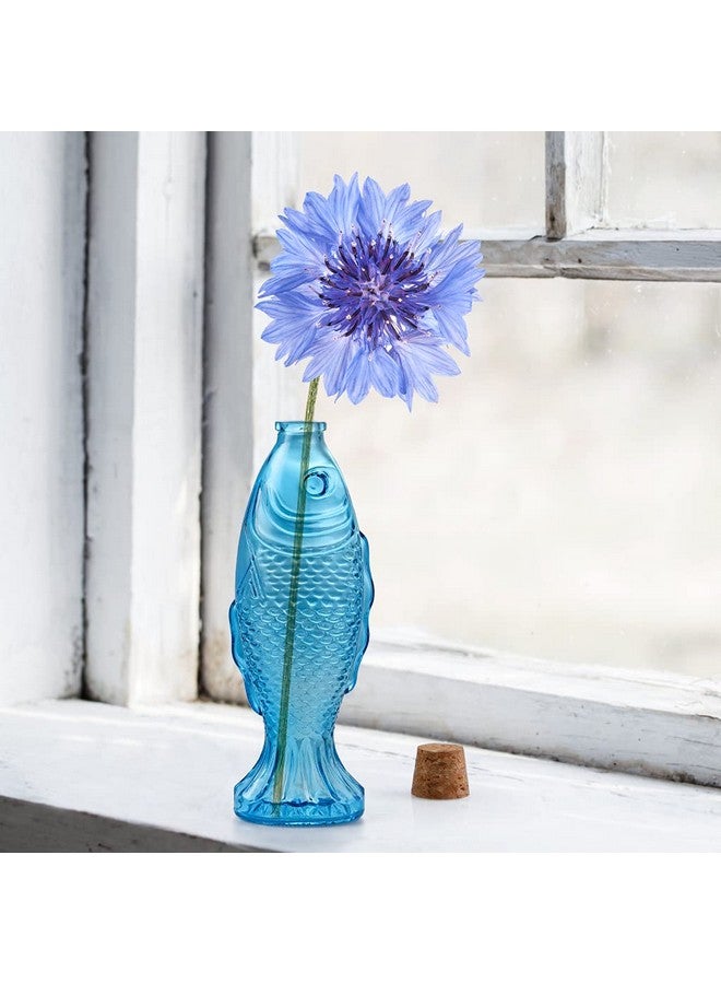 MDLUU 3-Pack Fish Shaped Glass Bottles, Decorative Bottles with Cork Stopper, Fish Decanters for Gift, Bar, Home Decor, Capacity 500ml/17.5oz (Blue) - Image 5