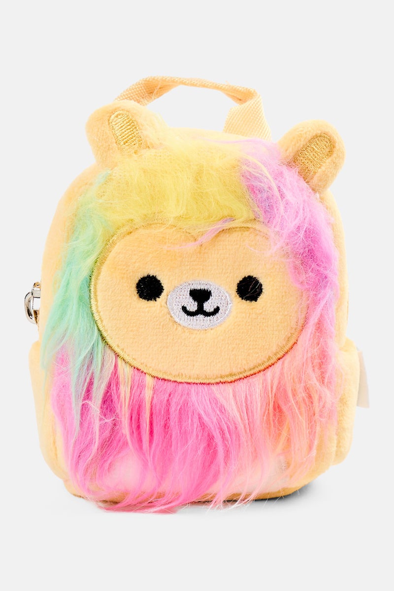 Jazwares Squishmallows Leonard Plush Micro Backpack Keychain, Pale Yellow - Image 1