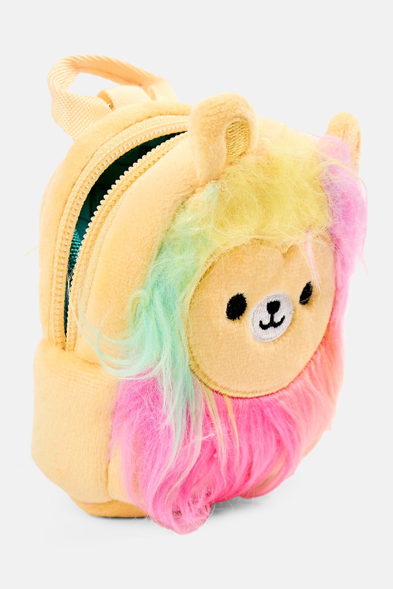 Jazwares Squishmallows Leonard Plush Micro Backpack Keychain, Pale Yellow - Image 3
