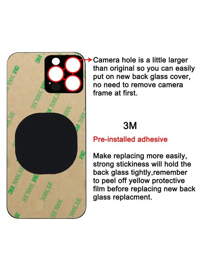 Perzework OEM Rear Back Cover Glass Replacement for iPhone 14 Pro 6.1 inches with Reparing Toolkit and Pre-Installed Adhesive (Silver) - Image 4