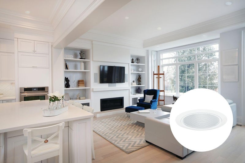 Juno 5-Inch Round Baffle Recessed Lighting Trim, Glare-Reducing Snap-in Trim for Can Lights, Fits Juno IC20 and TC20 Housings, White Finish - Image 5