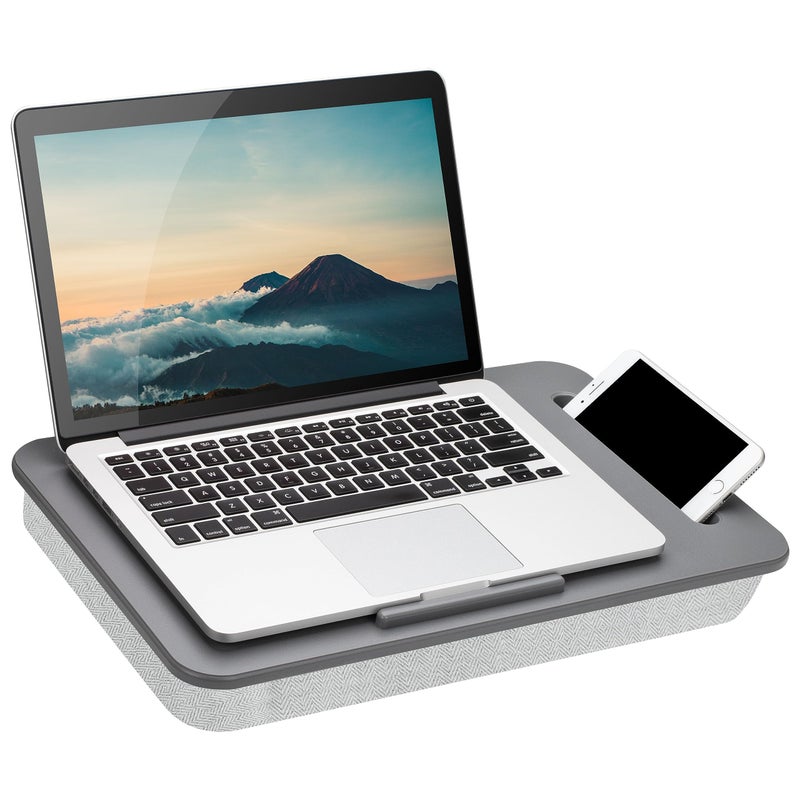LAPGEAR Sidekick Lap Desk with Device Ledge and Phone Holder - Gray - Fits up to 15.6 Inch Laptops - Style No. 44215 - Image 1