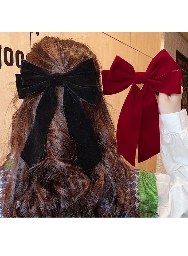 2PCS Big Bows Hair Clip for Women Barrette Hair Bow Hairpin - Image 1