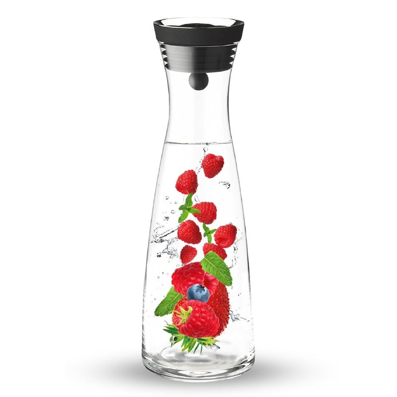 ArtOlo ArtOlo Glass Pitcher for Hot Cold Water Ice Tea and Juice Borosilicate Glass Carafe with Lid DripFree Design Ideal for Serving Beverages Durable and Stylish Perfect for Home Use 40fl oz  - Image 2