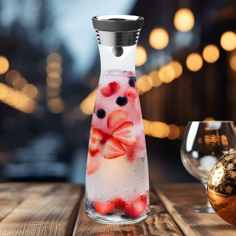 ArtOlo ArtOlo Glass Pitcher for Hot Cold Water Ice Tea and Juice Borosilicate Glass Carafe with Lid DripFree Design Ideal for Serving Beverages Durable and Stylish Perfect for Home Use 40fl oz  - Image 4