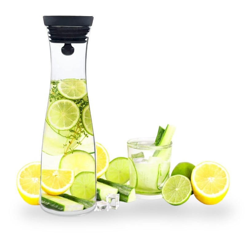 ArtOlo ArtOlo Glass Pitcher for Hot Cold Water Ice Tea and Juice Borosilicate Glass Carafe with Lid DripFree Design Ideal for Serving Beverages Durable and Stylish Perfect for Home Use 40fl oz  - Image 5