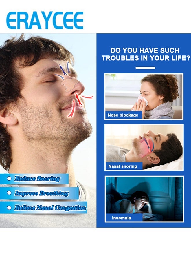 ERAYCEE 20 Pcs Anti Snore Nasal Strips - Nose Strips for Breathing Relieve Nasal - Extra Strength Anti Snoring Solution for Men, Women - Clears Air way to Breathe Better - Sleep Right, Snore Less - Stuffy Nose Relief for Congestion - Image 4