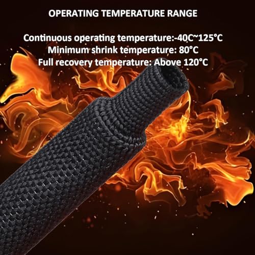 ROCKDIG 20 FT 1/4 inch 2:1 Heat Shrinkable Braided Sleeving Heat Shrink Sleeve Abrasion Protection Flexibility Wiring Harness Cable Sheath - Image 4