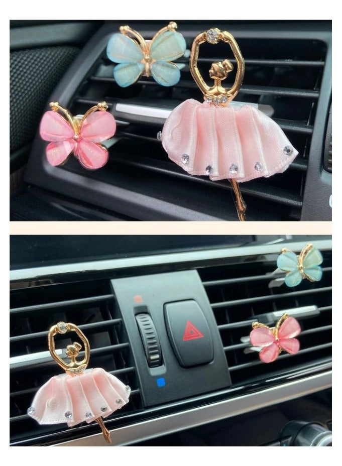 Car Air Conditioner Decorative Pin Clip Butterfly and Girl Design - 3pcs - Image 4