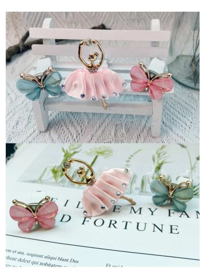 Car Air Conditioner Decorative Pin Clip Butterfly and Girl Design - 3pcs - Image 5