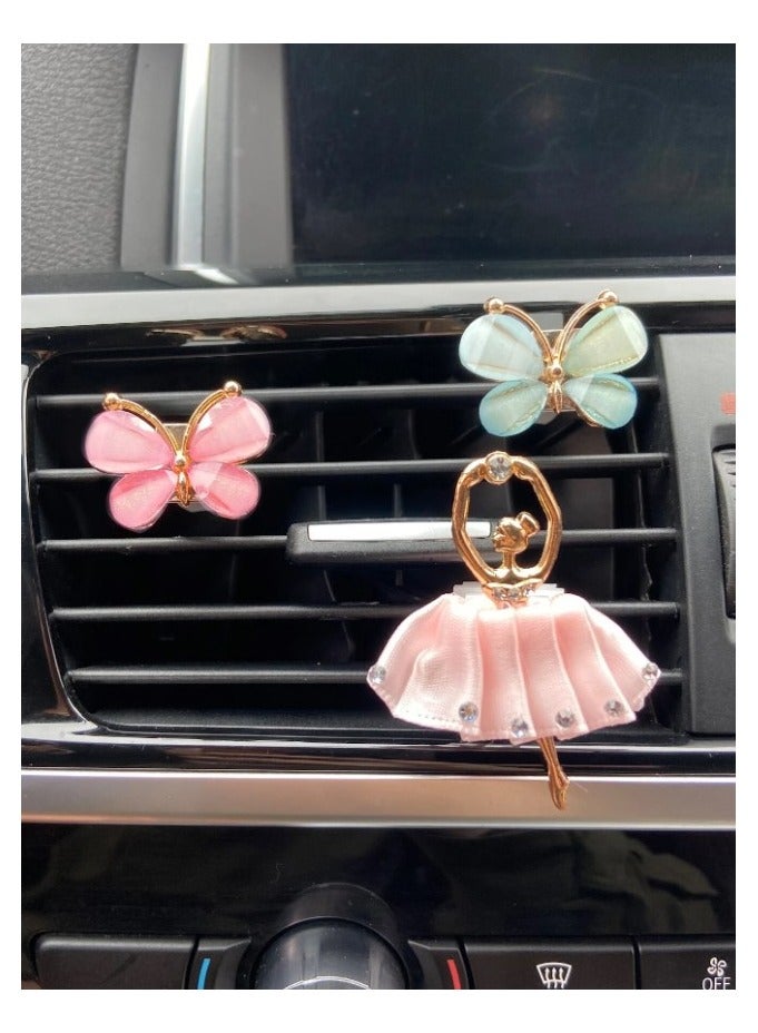Car Air Conditioner Decorative Pin Clip Butterfly and Girl Design - 3pcs - Image 3