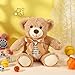 Silipull 12 Inch Bear Stuffed Animals with Voice Recorder Set 30 Seconds Voice Sound Recorder Module Soft Plush Remembrance Bear with Photo Pendant with Zipper Memorial GiftsBrown - Image 4
