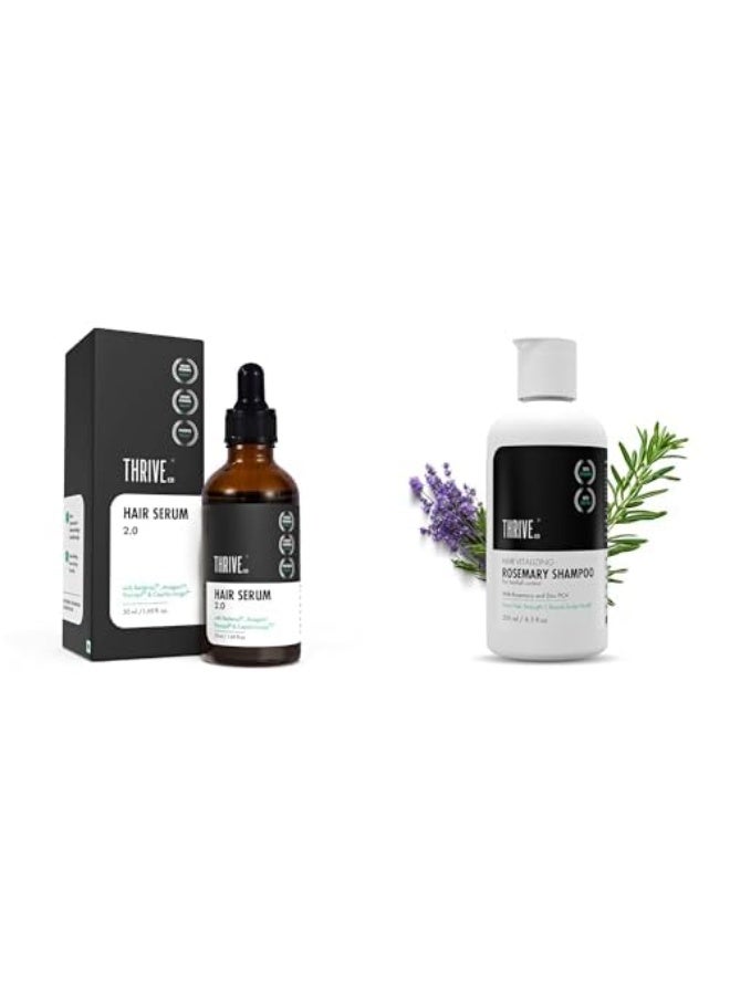 ThriveCo Anti-Hair Fall Kit | With Hair Growth Serum 2.0 (50ml) + Rosemary Shampoo (250ml) |Hair Growth & Hair Fall Control For Men and Women - Image 1