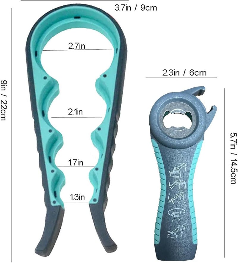 GZLT Jar Opener for Seniors with Arthritis,Jar Opener for Weak Hands,5-in-1 Bottle Opener,4-in-1 Can Opener… (Blue) - Image 4