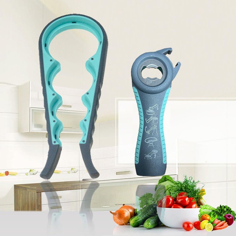 GZLT Jar Opener for Seniors with Arthritis,Jar Opener for Weak Hands,5-in-1 Bottle Opener,4-in-1 Can Opener… (Blue) - Image 5