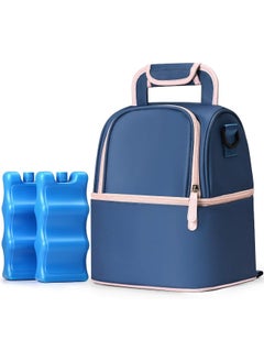 NCVI NCVI Breastmilk Cooler Bag with Ice Pack, Insulated Lunch Bag for Women Men, Baby Bottle Bag Fits 6 Bottles for Nursing Mom Daycare, Double Deck Cooling Bag, Work, School, Picnic  - Image 1