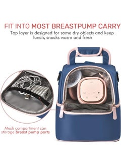 NCVI NCVI Breastmilk Cooler Bag with Ice Pack, Insulated Lunch Bag for Women Men, Baby Bottle Bag Fits 6 Bottles for Nursing Mom Daycare, Double Deck Cooling Bag, Work, School, Picnic  - Image 3