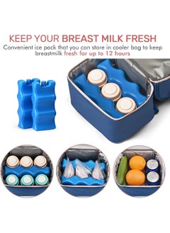 NCVI NCVI Breastmilk Cooler Bag with Ice Pack, Insulated Lunch Bag for Women Men, Baby Bottle Bag Fits 6 Bottles for Nursing Mom Daycare, Double Deck Cooling Bag, Work, School, Picnic  - Image 2