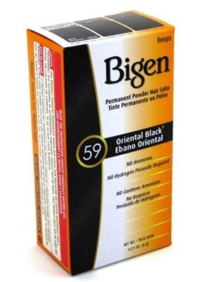 Bigen صبغة شعر بودرة دائمة 59 أسود شرقي 1 قطعة (عبوة من 2)