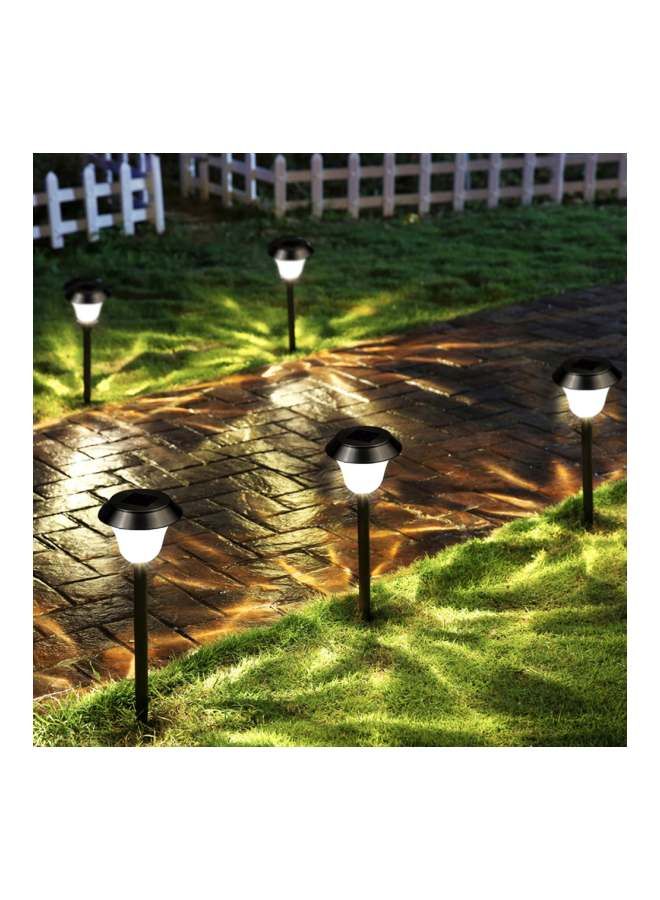 NIBEMINENT Pack Of 2 Solar LED Patio Lamp Black/Clear Light 11.5x11.5x40cm - Image 2