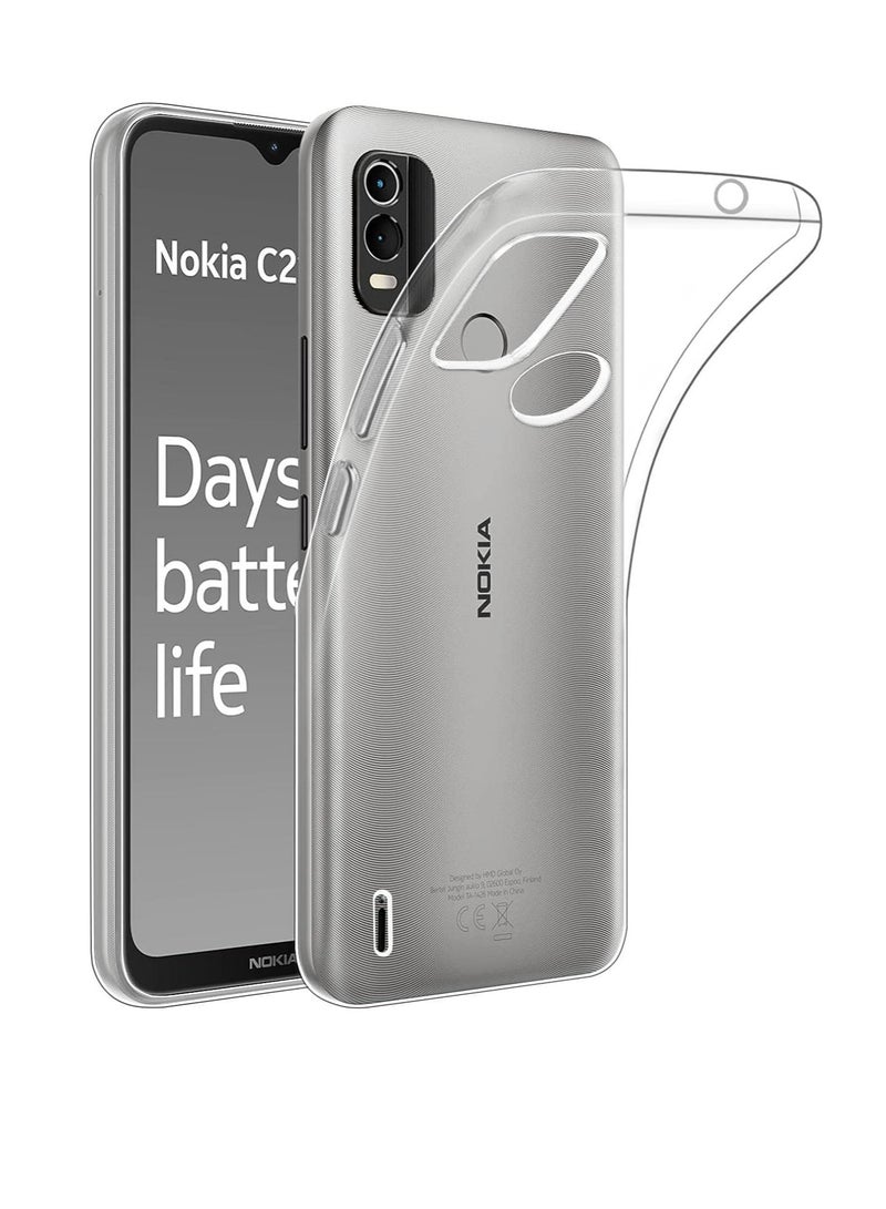 Case Compatible with Nokia C21 Plus Case Crystal Clear Soft TPU Gel Case Flexible Silicone Anti-Scratch Camera Protection Transparent TPU Cover - Image 1
