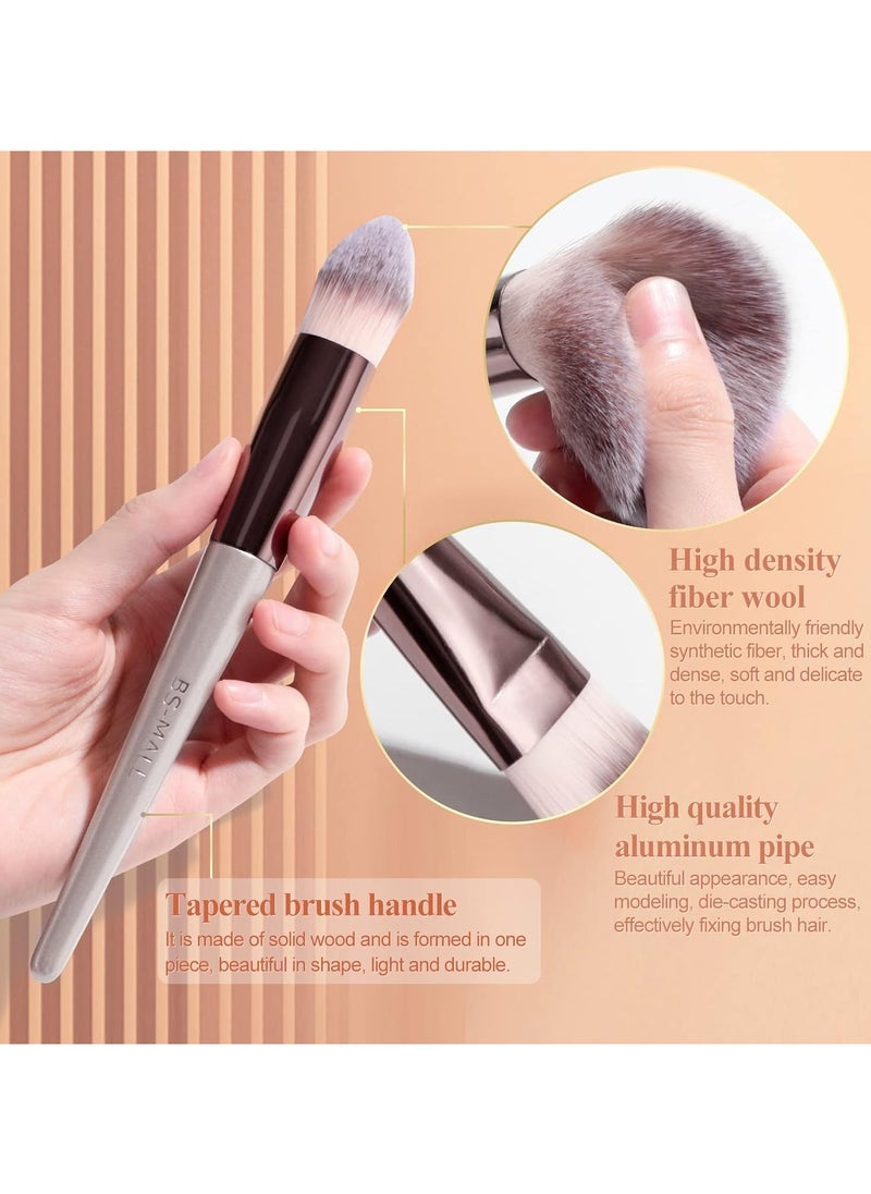 BS Mall Makeup Brush Set 18Pcs Premium Synthetic Foundation Powder Concealers Eye Shadows Blush Makeup Brushes Champagne Gold Cosmetic Brushes  - Image 5